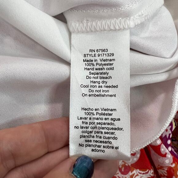 SLNY Paisley Multicolor Cold-Shoulder Knee-Length Dress Size 10 - Picture 5 of 7